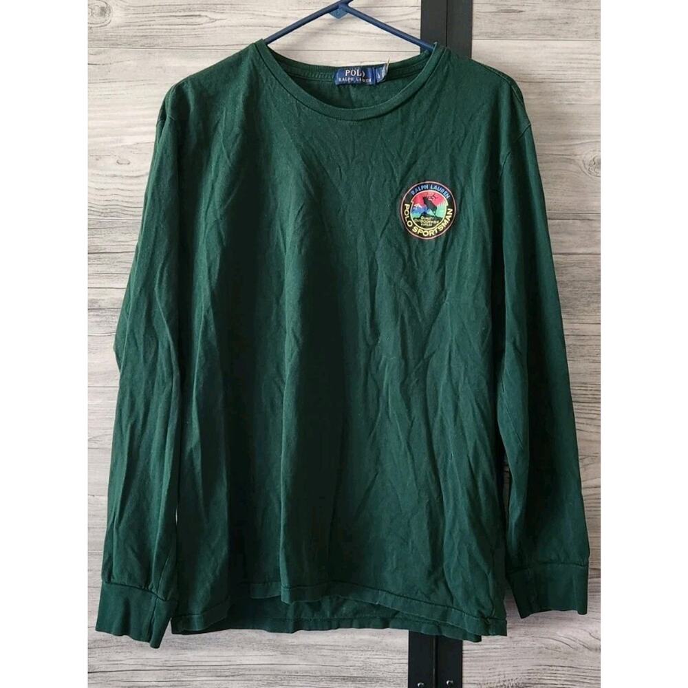 Polo Ralph Lauren Sportsman Terrain Wildlife Green Long Sleeve T Shirt Men Large